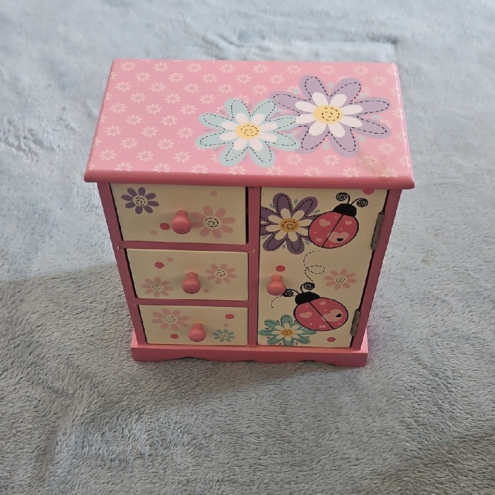 Floral Ladybug Kids Jewelry Organizer